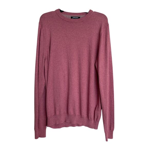 Nordstrom Crew-Neck Long Sleeve Cotton Cashmere Blend Pullover Sweater Sz M - Picture 1 of 5